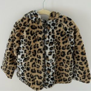 *Gap Kids* Girls Fleece, Leopard Print Jacket, Size 2T, Pre-loved and stylish!